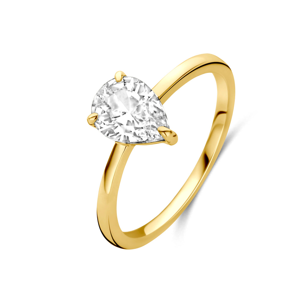 ring zirkonia 14K geelgoud