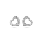 Ohrstecker Herz Zirkonia 10 mm Silber rhodiniert