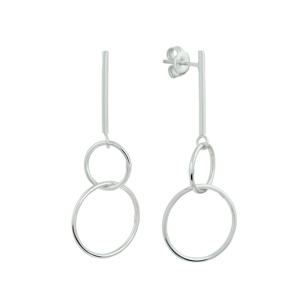 oorhangers rondjes zilver gerhodineerd