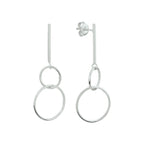 oorhangers rondjes zilver gerhodineerd