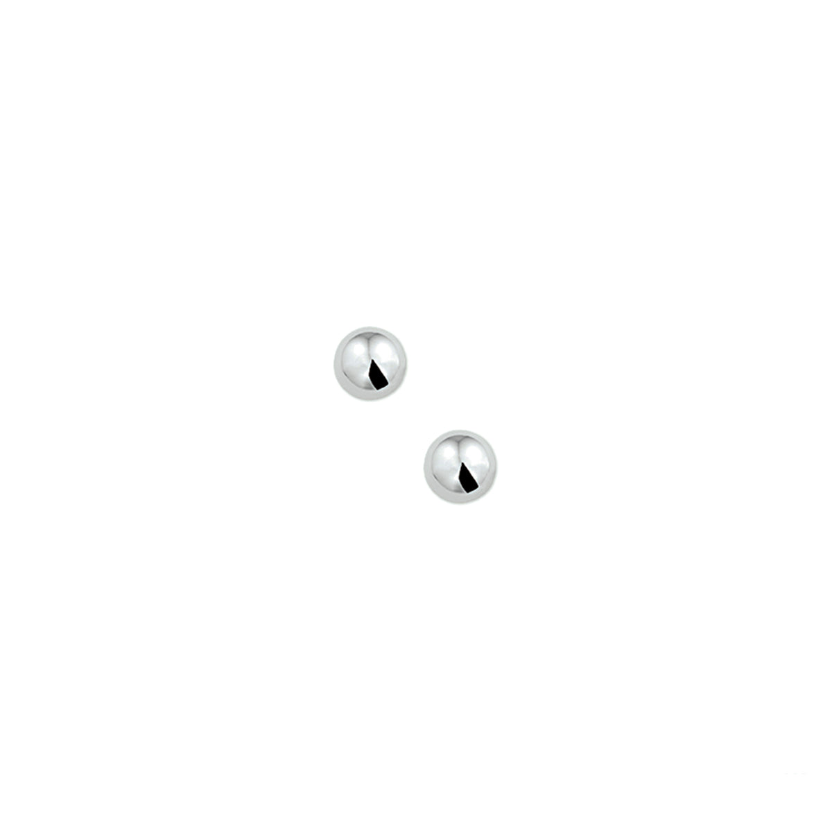 Ohrstecker Kugel Silber rhodiniert