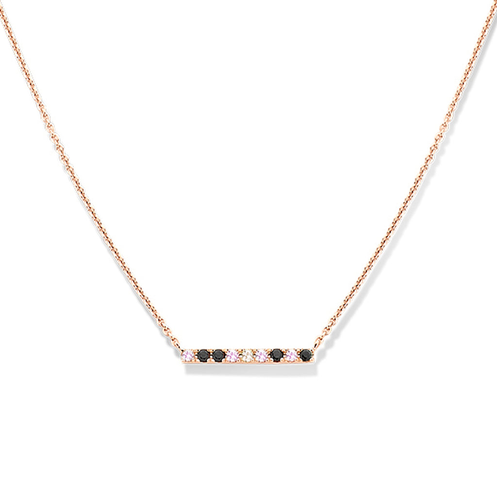 collier natuurlijke kleurstenen 41 - 43 - 45 cm 14K roségoud