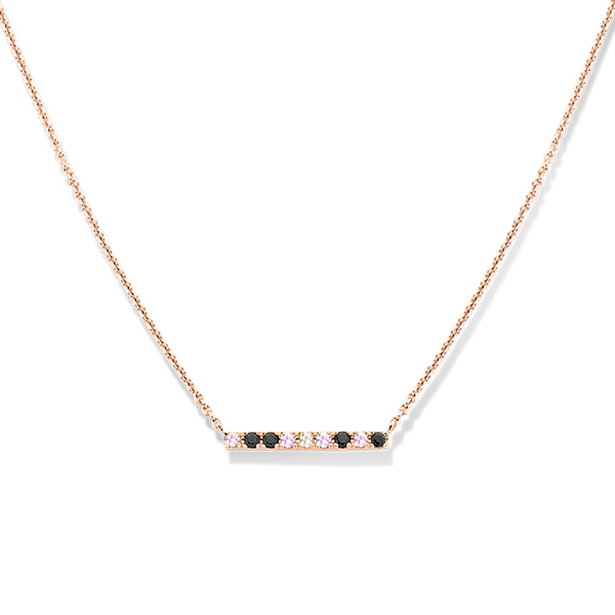 collier natuurlijke kleurstenen 41 - 43 - 45 cm 14K roségoud
