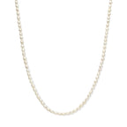 Halskette Perle 3,8 mm 50 + 5 cm Silber vergoldet (gelb)