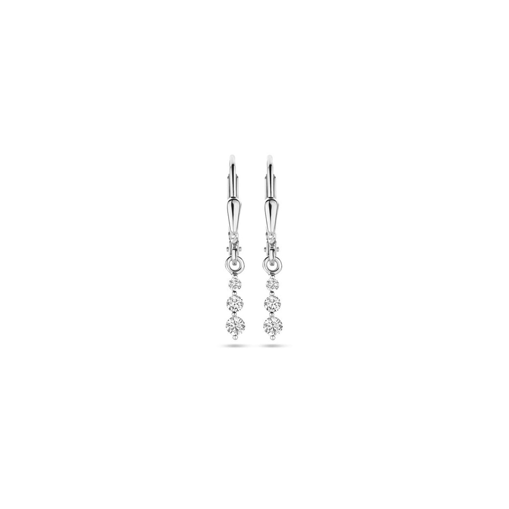 oorhangers zirkonia brisur haak 24 mm zilver gerhodineerd