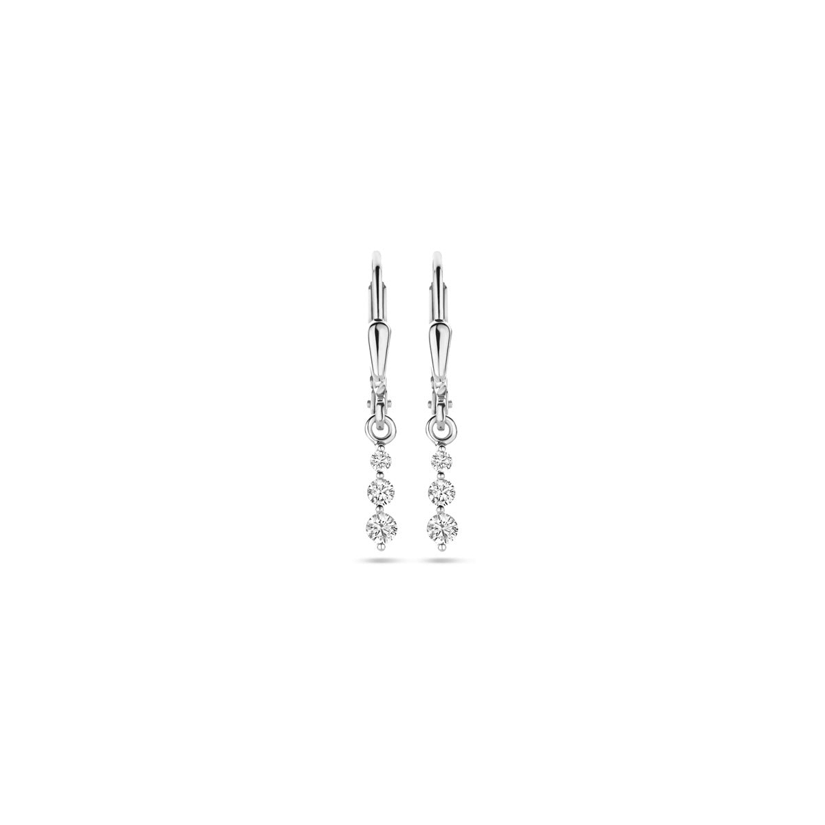 oorhangers zirkonia brisur haak 24 mm zilver gerhodineerd