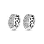klapoorringen zirkonia 16 mm zilver gerhodineerd