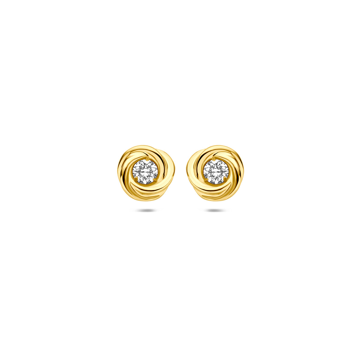 oorknoppen lab grown diamant 0.20ct (2x 0.10ct) f vs 6,5 mm 14K geelgoud - rond
