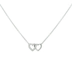 Halskette Herzchen Zirkonia 1,2 mm 40 + 4 cm Silber rhodiniert
