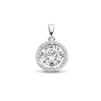hanger zirkonia halo zilver gerhodineerd