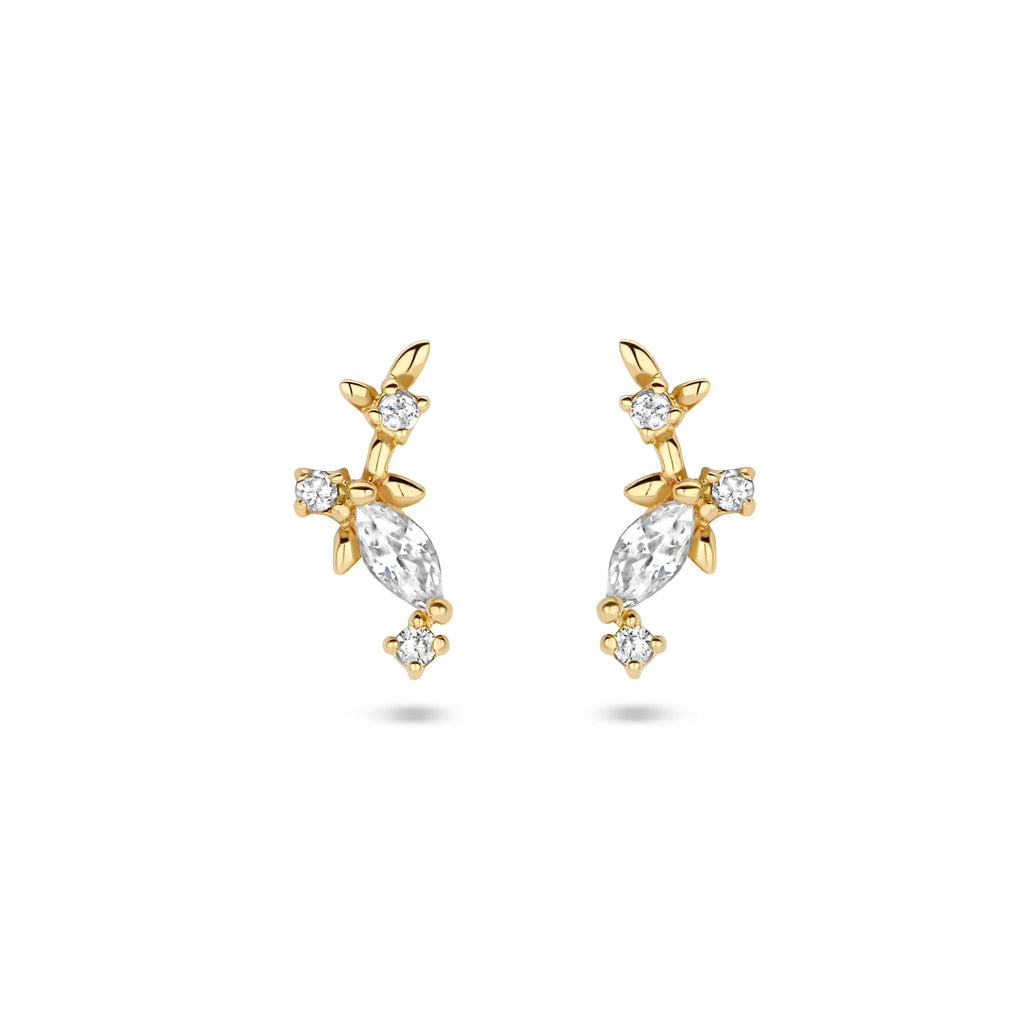 Ohrstecker Zirkonia 7,5 mm 14K Gelbgold