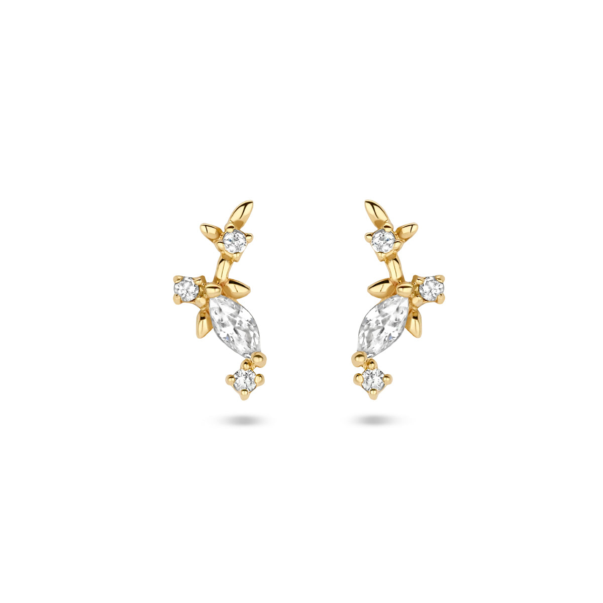 Ohrstecker Zirkonia 7,5 mm 14K Gelbgold