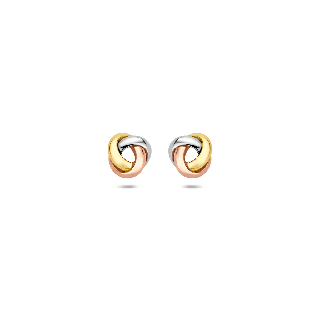 9k oorknoppen knoop 6 mm 9K tricolor