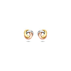 9k oorknoppen knoop 6 mm 9K tricolor
