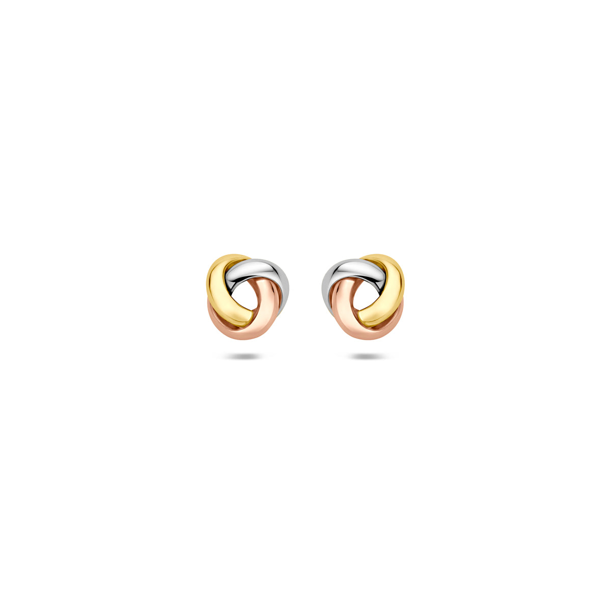 9k oorknoppen knoop 6 mm 9K tricolor
