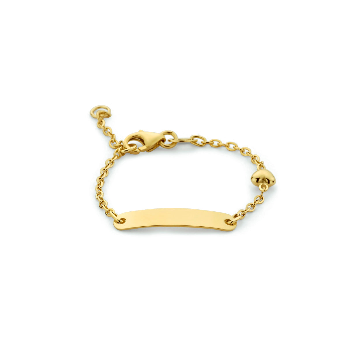 Gravurarmband Herzplättchen 4,0 mm 14K Gelbgold