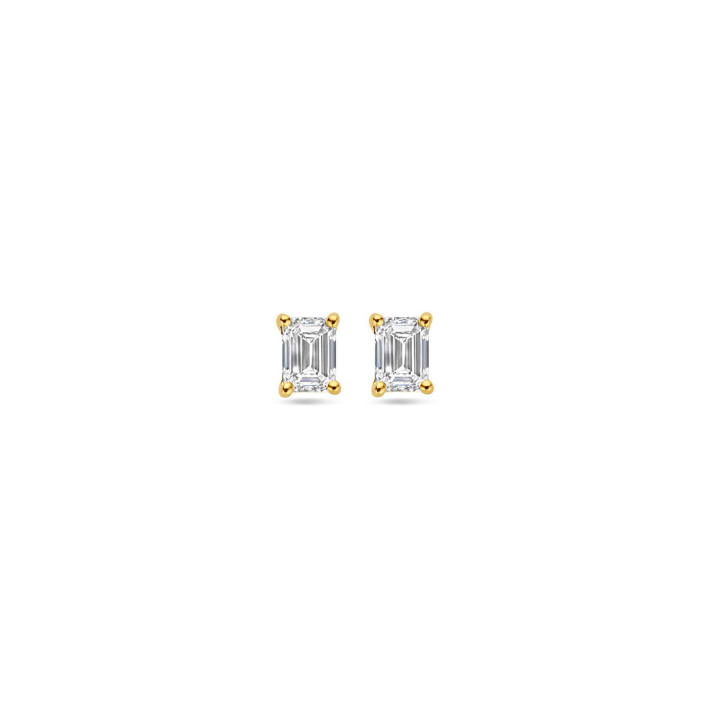 oorknoppen lab grown diamant 0.50ct (2x 0.25ct) h si 4,5 mm 14K geelgoud