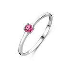 ring met geboortesteen roze toermalijn oktober zilver gerhodineerd