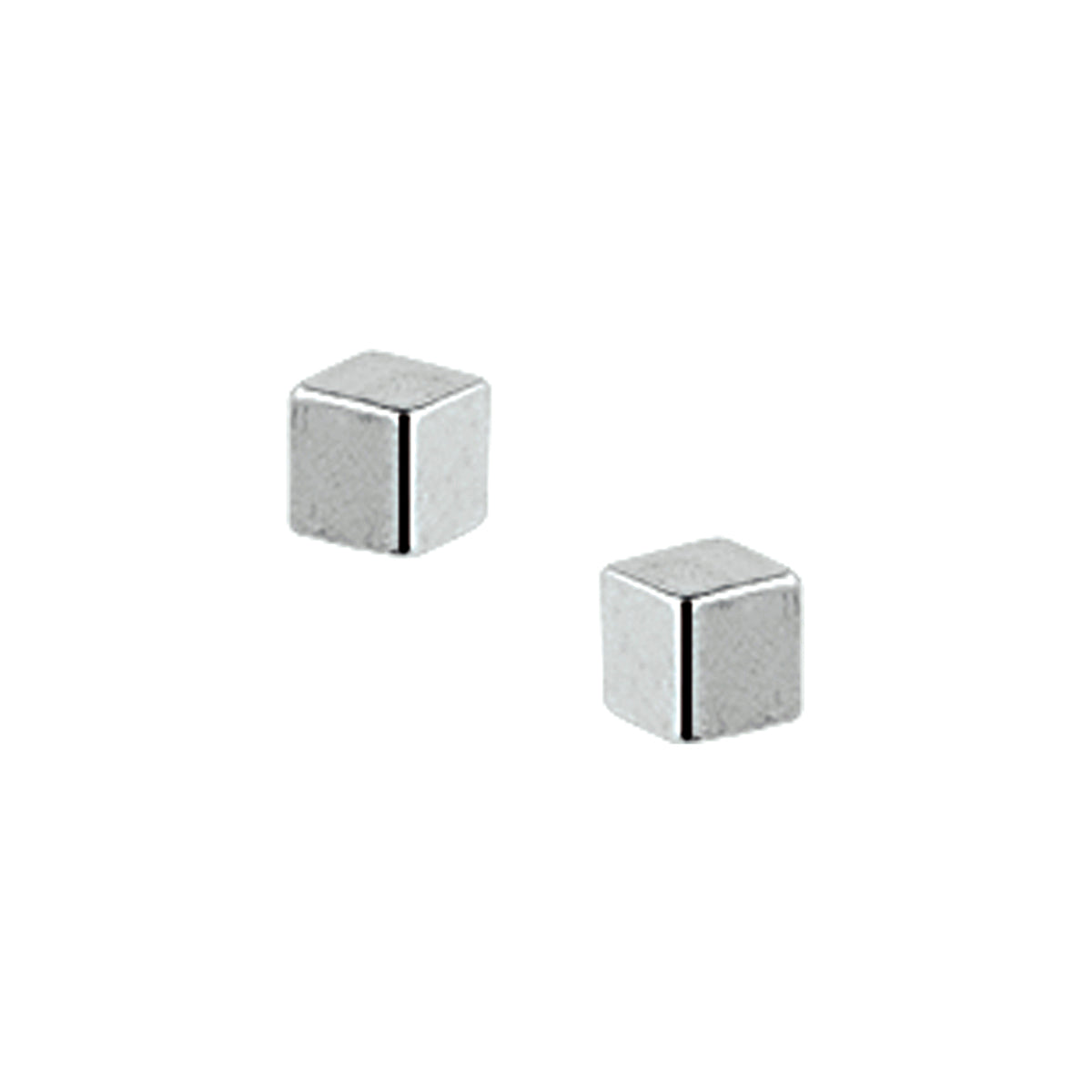 Ohrstecker-Block Silber rhodiniert