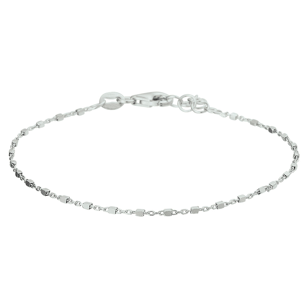 Armbandblöcke 1,1 mm 17 + 2 cm Silber rhodiniert