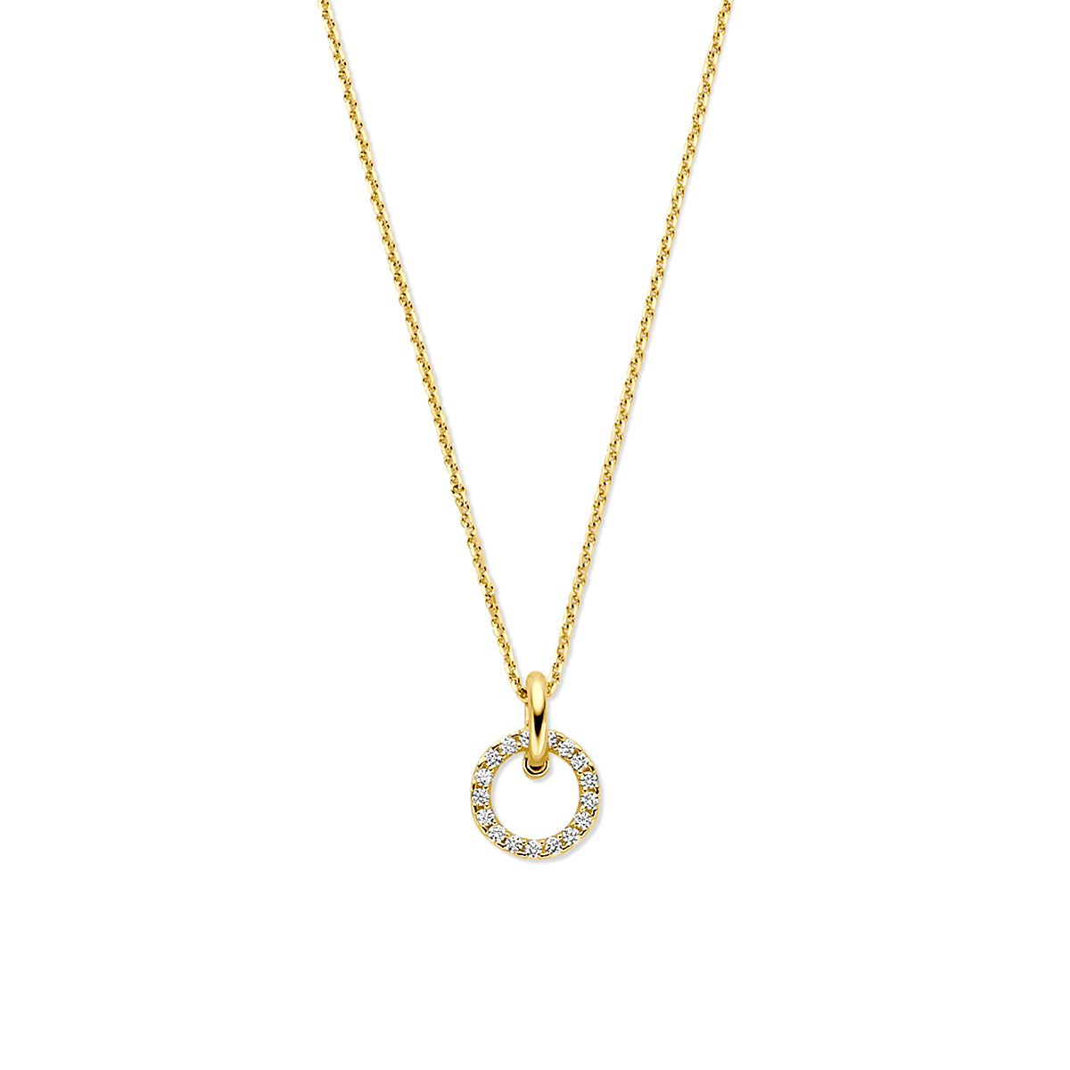 Zirkonia-Halskette 40 - 42 - 44 cm 14K Gelbgold