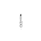 Ohrring Zirkonia pro Stück 13 mm Silber rhodiniert