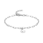 armband klavertje 16 + 3 cm zilver gerhodineerd