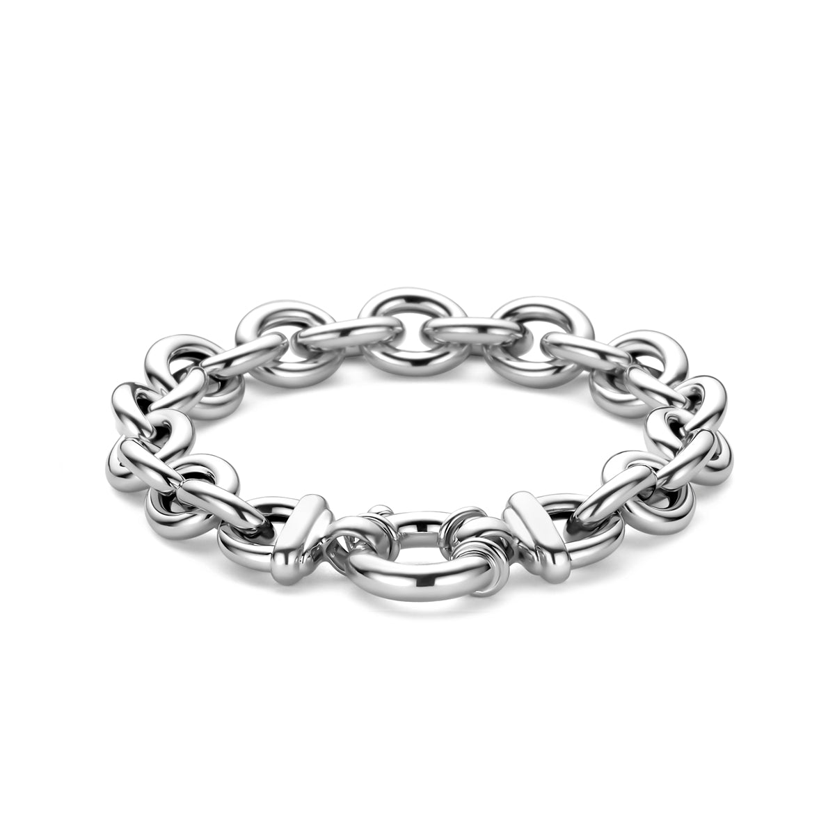 Armband großes Schloss 11 mm 20,5 cm Silber rhodiniert