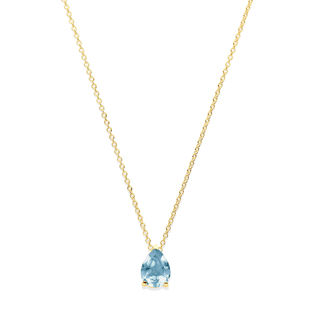 collier blauw topaas 42 – 44 cm 14K geelgoud