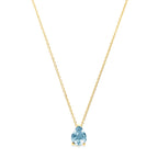 collier blauw topaas 42 – 44 cm 14K geelgoud