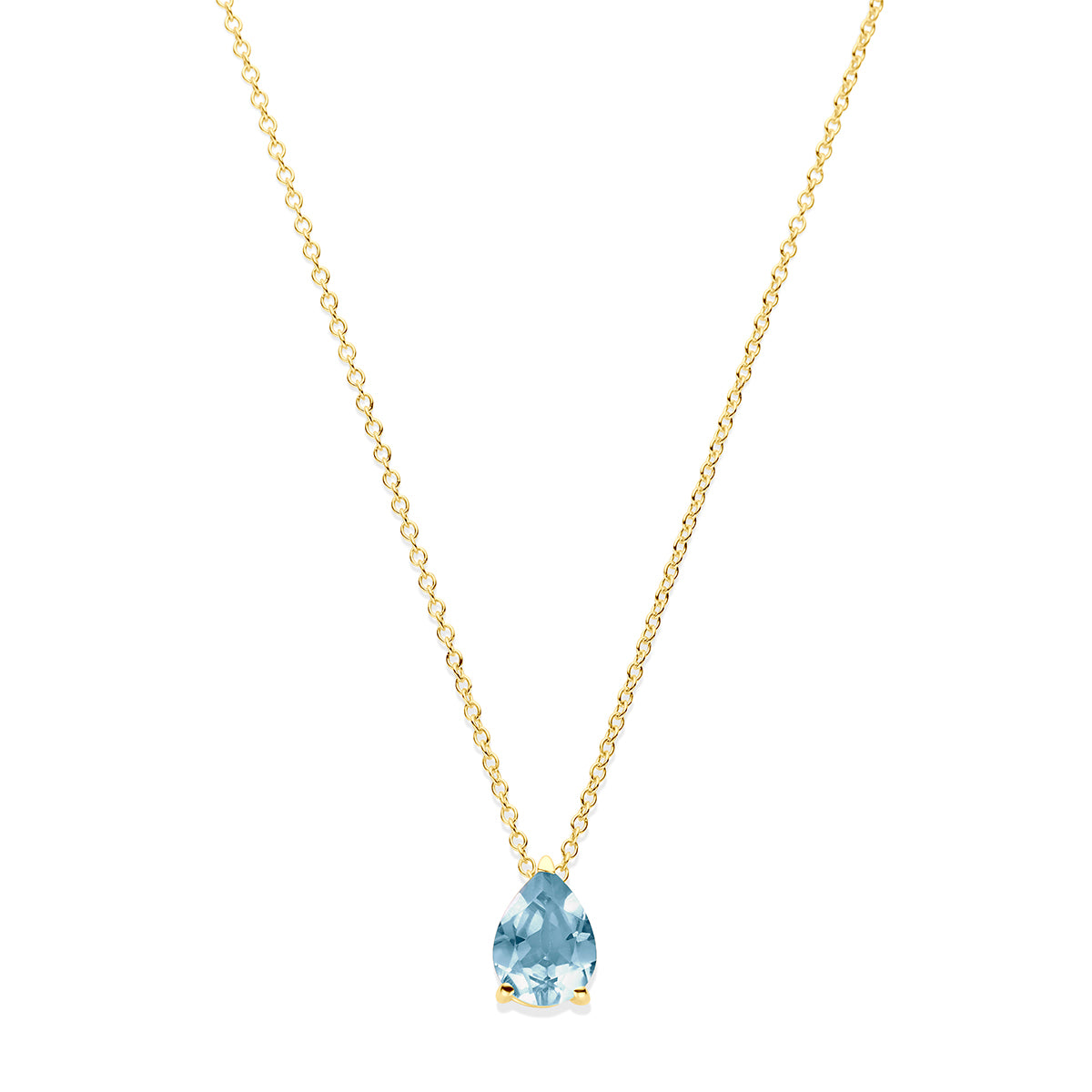 collier blauw topaas 42 – 44 cm 14K geelgoud