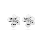 Ohrstecker violett, Silber rhodiniert