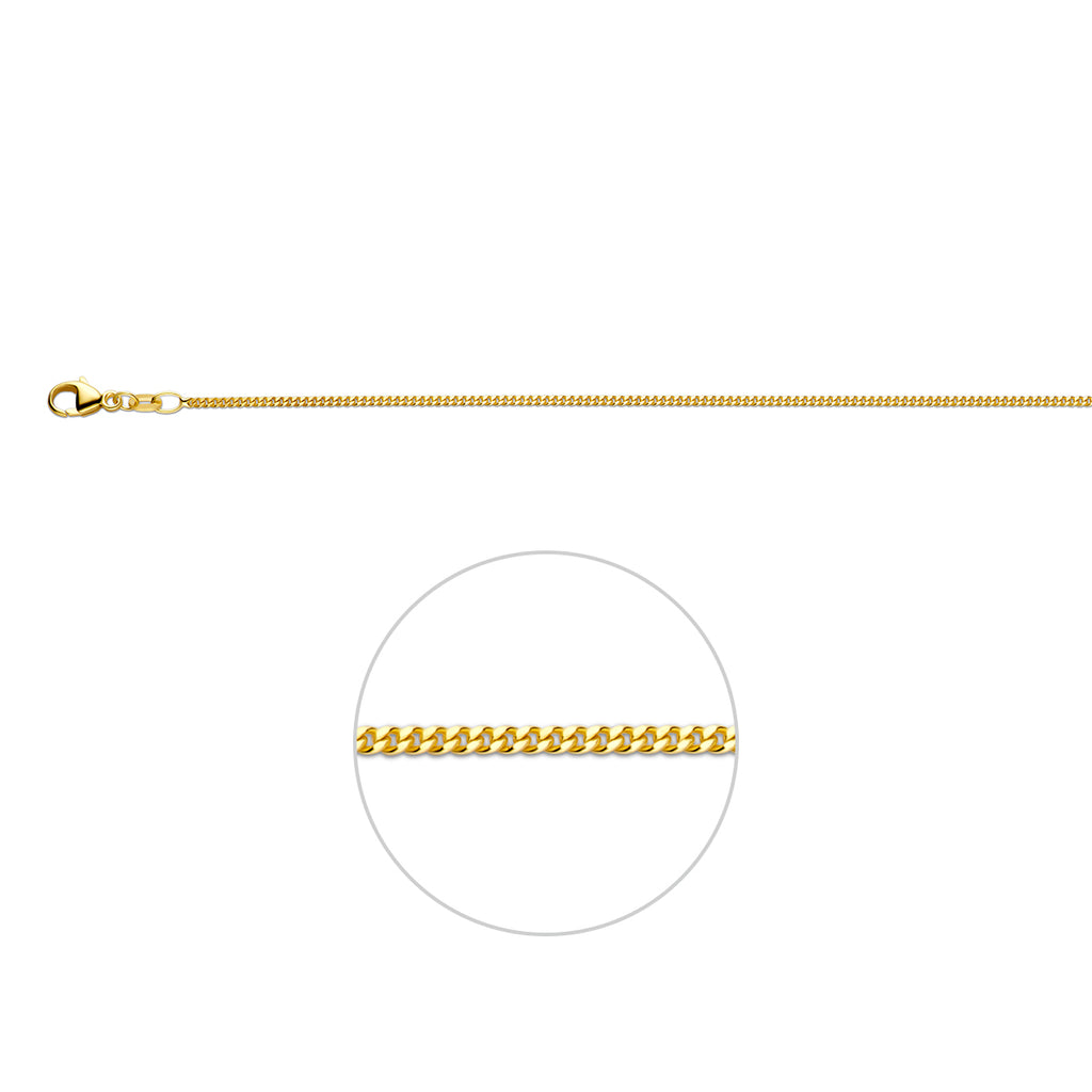 Klassische Panzerkette, 1,4 mm, 14K Gelbgold