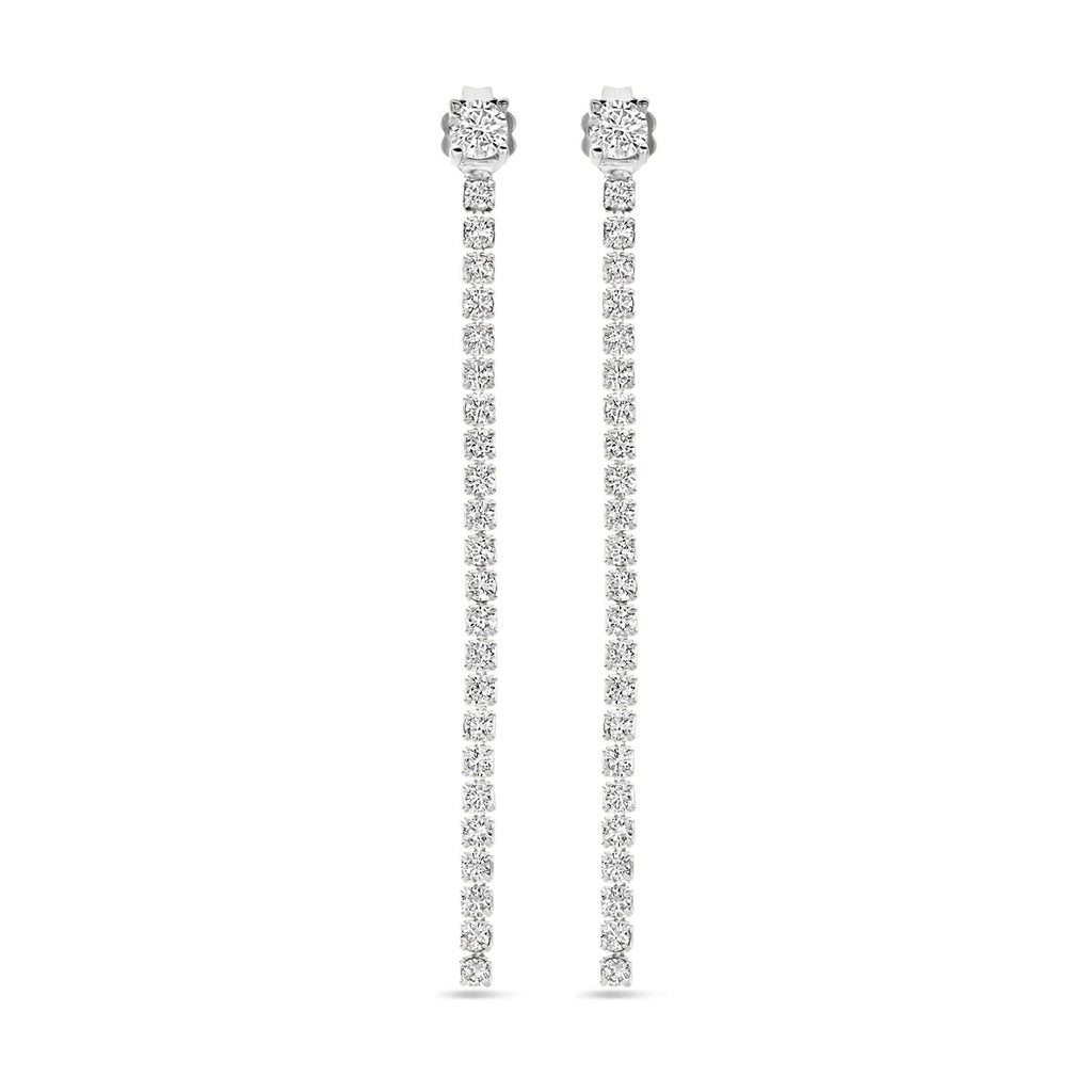Ohrhänger Zirkonia 55 mm rhodiniertes Silber