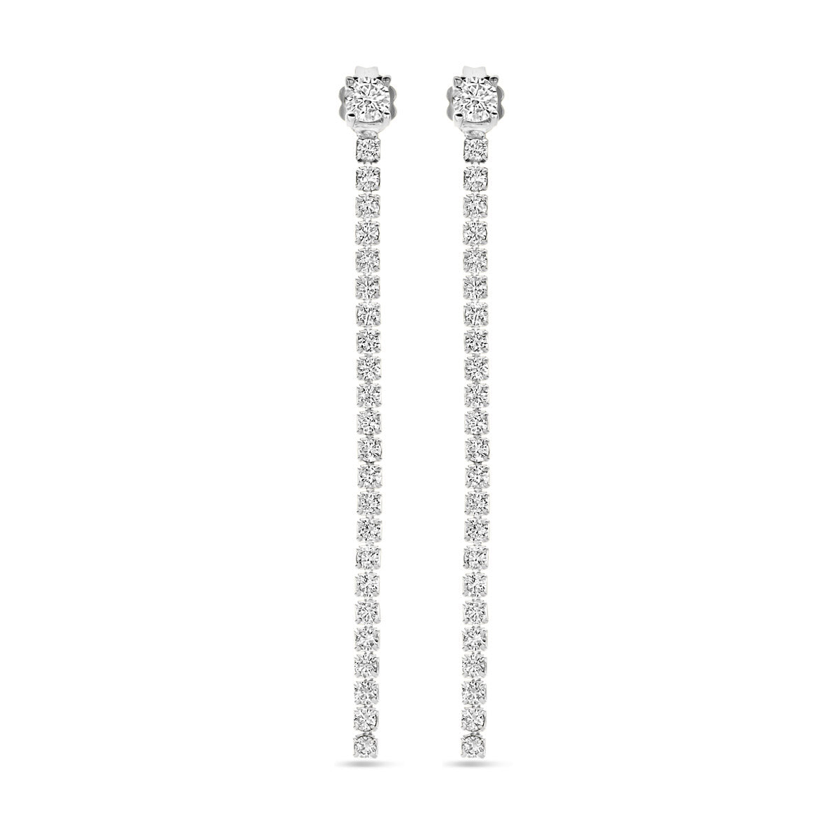 Ohrhänger Zirkonia 55 mm rhodiniertes Silber