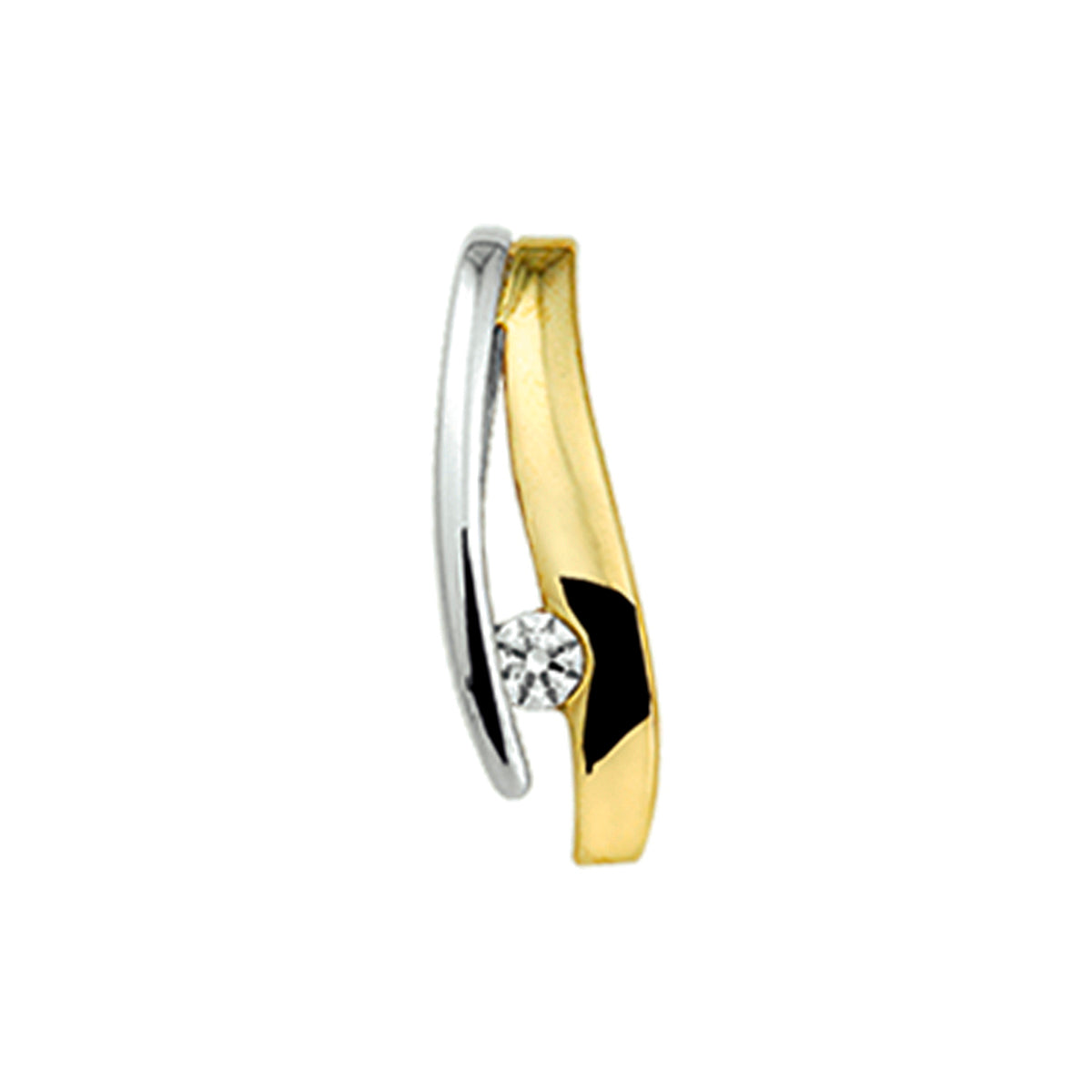 Anhänger Zirkonia 14K Bicolor Gold Gelb/Weiß