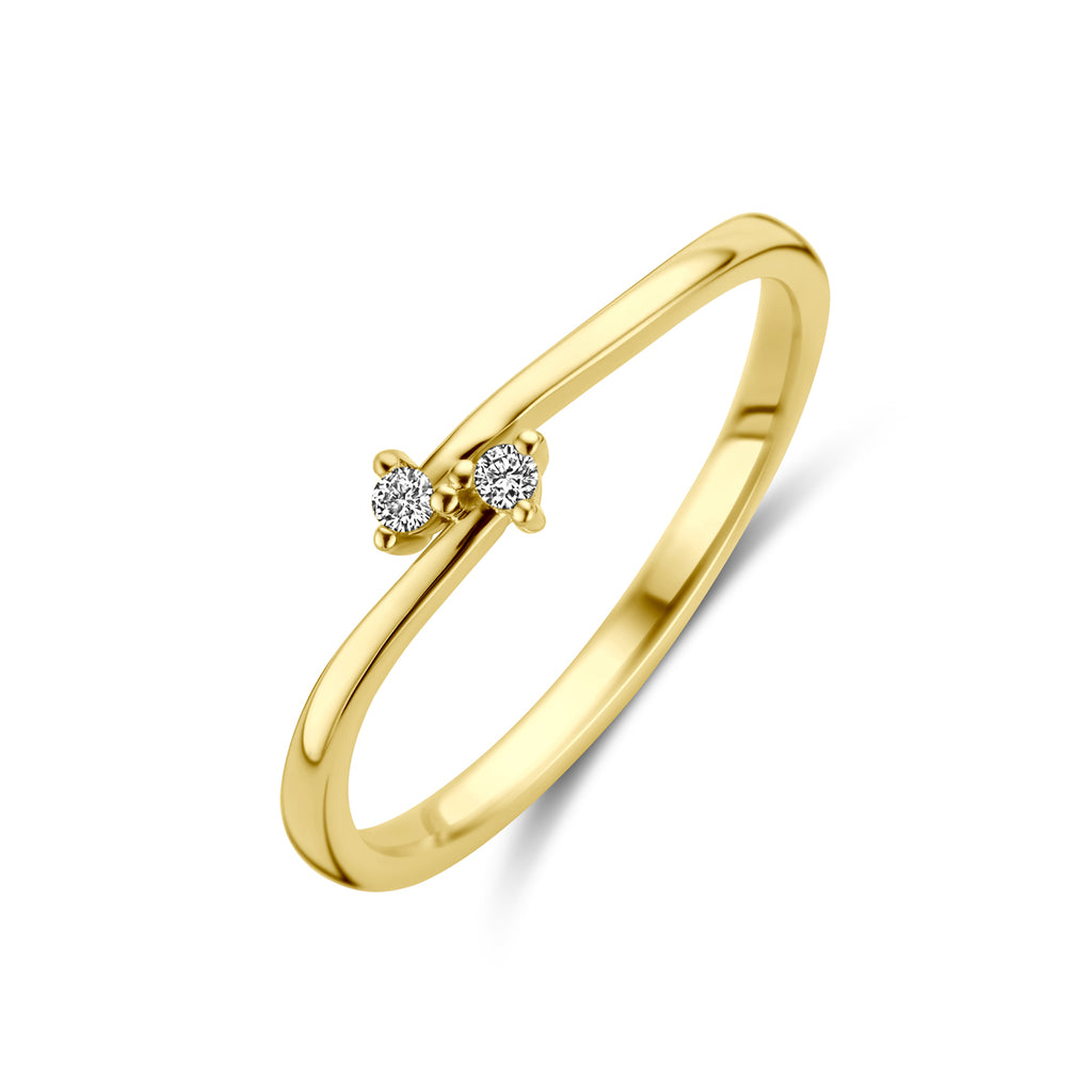 ring diamant 0.03ct h si 14K geelgoud