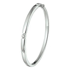 Armreif Scharnier Zirkonia 4,5 x 60 mm Silber rhodiniert