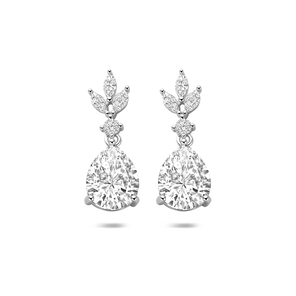 Ohrhänger Zirkonia 23 mm Silber rhodiniert
