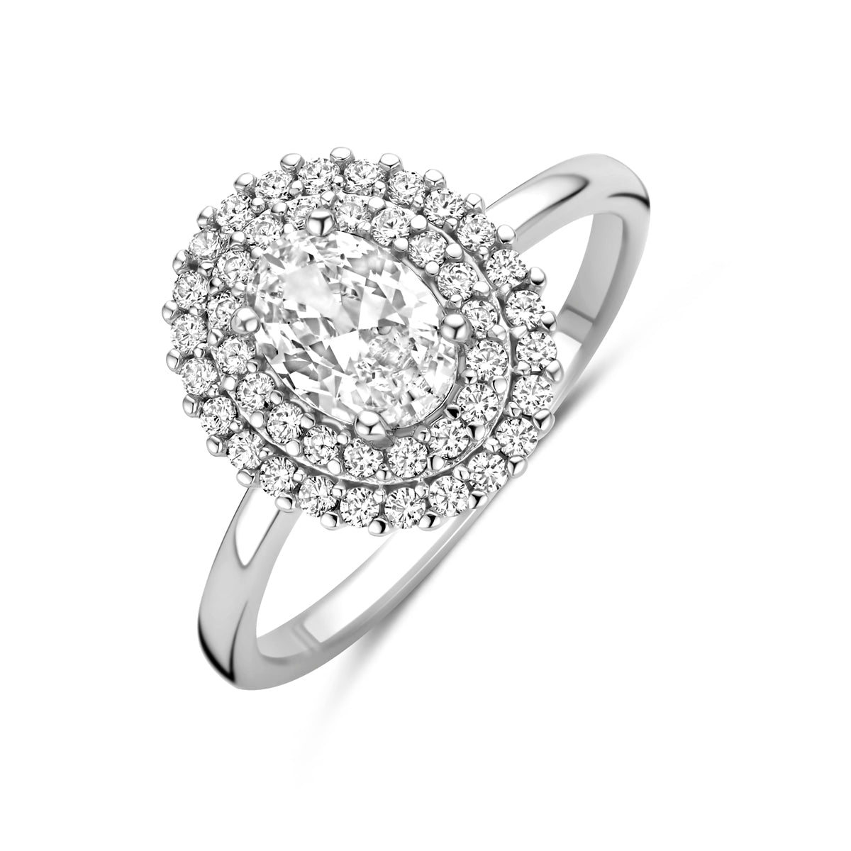 Ring Zirkonia Silber rhodiniert