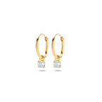 Ohrringe mit Zirkonia-Anhängern 14 mm 14K Gelbgold