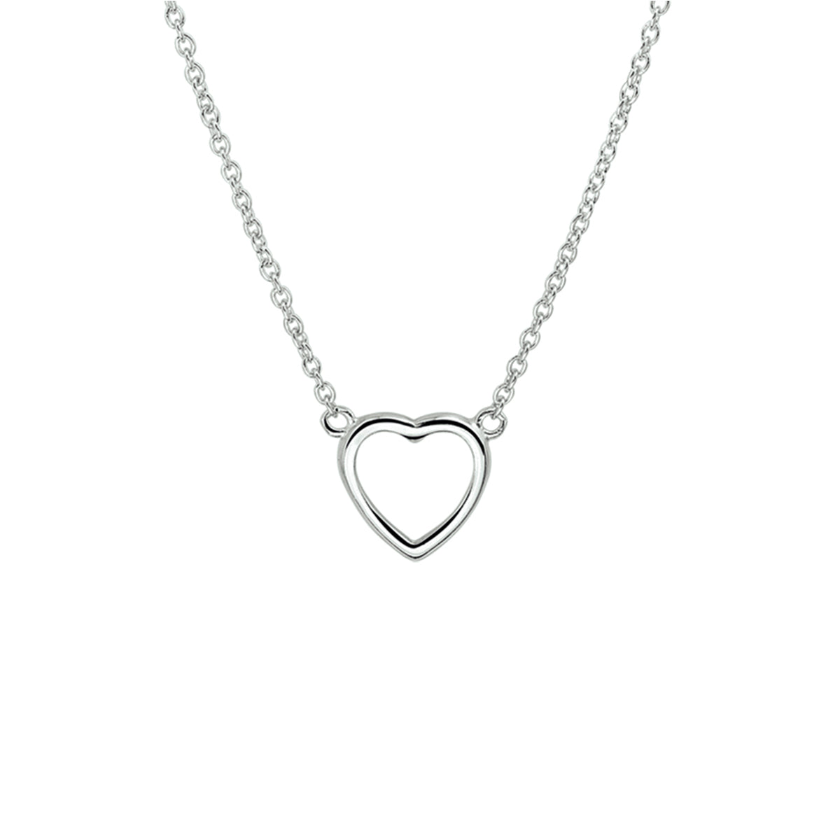 Halskette Herz 36 + 4 cm Silber rhodiniert