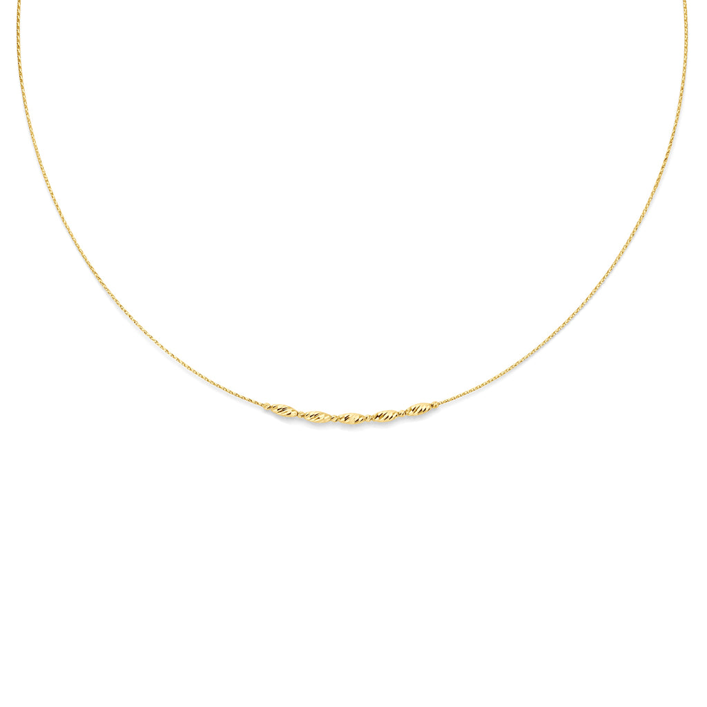 collier gediamanteerd 40 + 4 cm 14K geelgoud