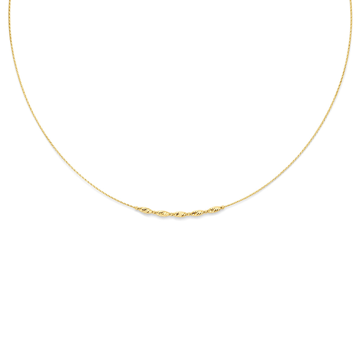 collier gediamanteerd 40 + 4 cm 14K geelgoud
