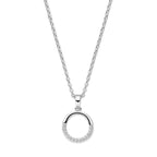Halskette Zirkonia 41 + 4 cm Silber rhodiniert