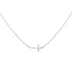 Halskette Kreuz 40 + 5 cm Silber rhodiniert
