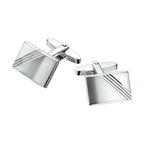 manchetknopen poli/mat gediamanteerd zilver gerhodineerd
