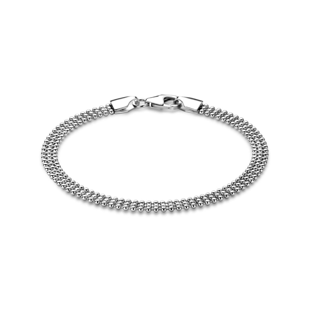Armband Kugeln 4,5 mm 18 cm Silber rhodiniert