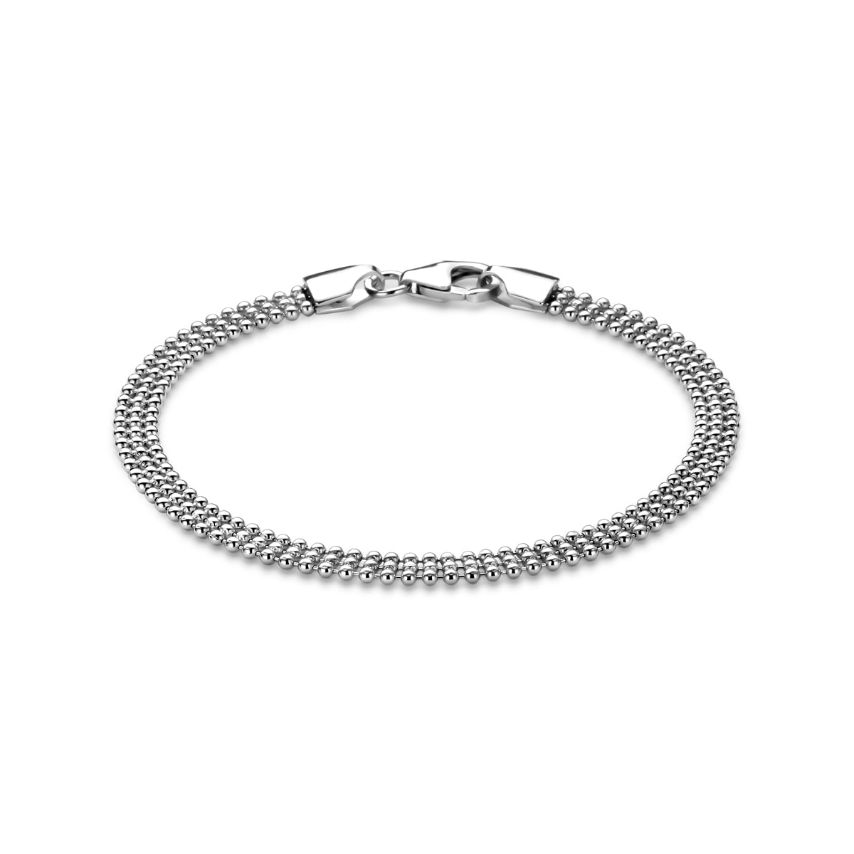 Armband Kugeln 4,5 mm 18 cm Silber rhodiniert
