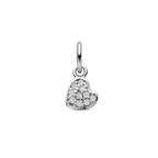 Herzanhänger Zirkonia 12 mm Silber rhodiniert